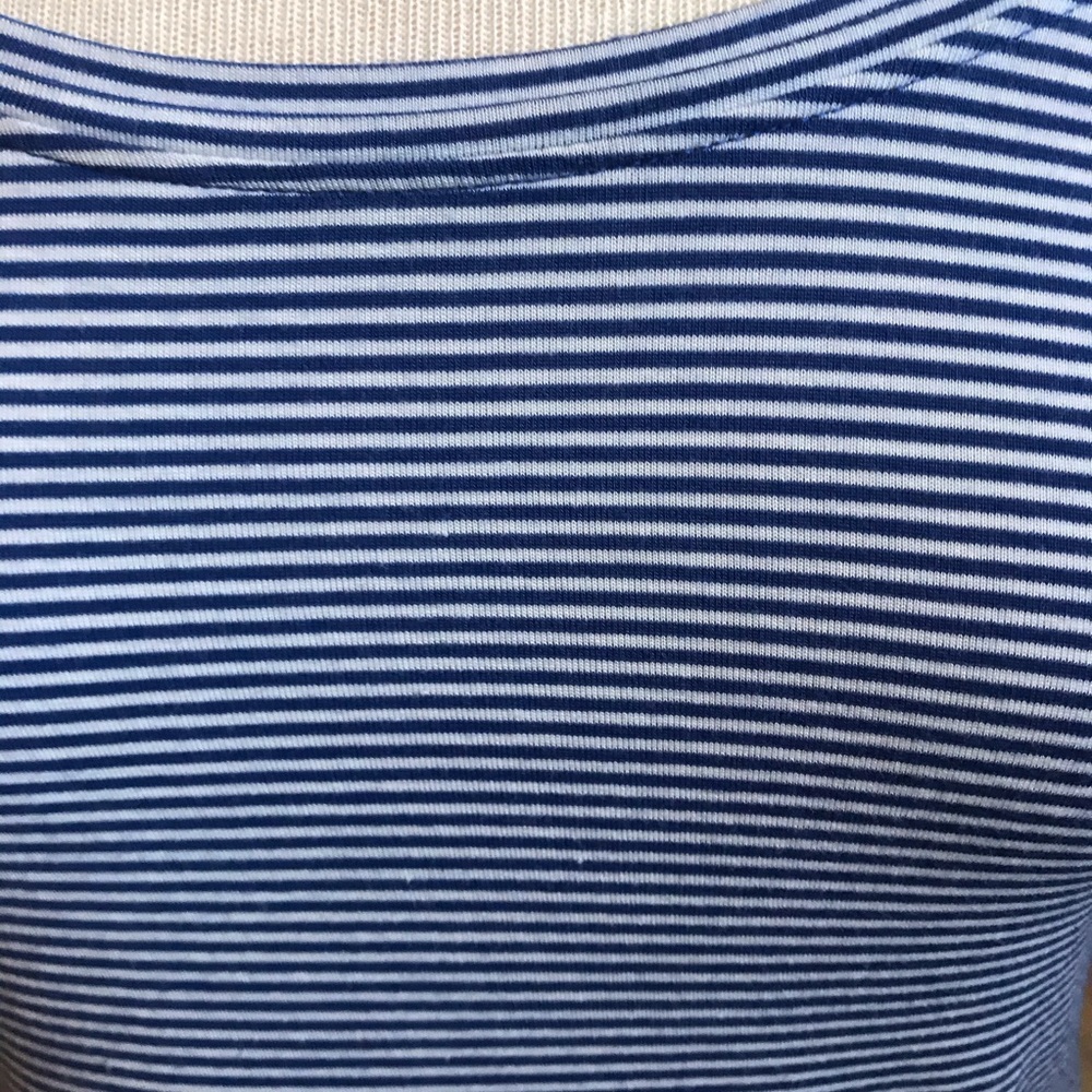 Soft Blue stripe stretchy everyday 24/7 tee - Picture 2 of 6
